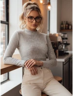 Dámsky sveter LARA light grey FashionStreet MY2287