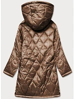 Dámska prešívaná bunda s kapucňou Oversized Brown (ag5-010) Dámska prešívaná bunda s kapucňou Oversized Brown (ag5-010)