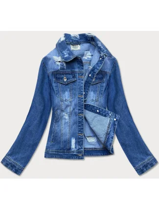 Svetlomodrá džínsová bunda s pretrhnutiami (D3362)