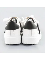 Bielo-čierne dámske športové topánky so zakrytým šnurovaním (RA2049)