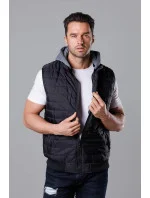 Pánska prešívaná mikina bez rukávov čierna (8M983-392) Pánska prešívaná mikina bez rukávov čierna (8M983-392)