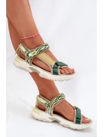 Sandały Damskie Na Rzepy D.Franklin DFSH406003 Zielone