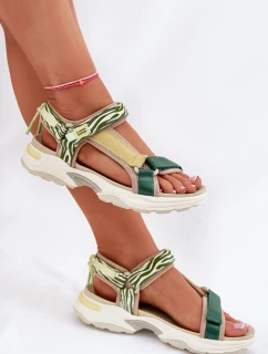 Sandały Damskie Na Rzepy D.Franklin DFSH406003 Zielone