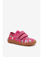 Dětské domácí papuče Barefoot Froddo Canvas G1700440-10 Fuksie