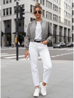 Dámska kožená bunda SANTOL sivá FashionStreet TY4340