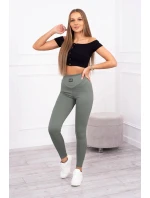 Rebrované legíny tmavá mäta