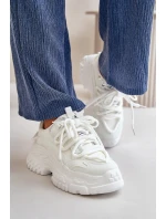Sneakersy Damskie Na Masywnej Podeszwie Białe Nevela
