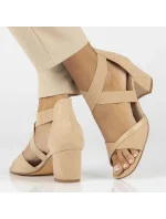 Dámske sandále na podpätku PAW539B / DS6262 Beige- Filippo Dámske sandále na podpätku PAW539B / DS6262 Beige- Filippo