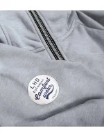 Šedá tepláková súprava s kapucňou a vysokým stojačikom (AMG747A)