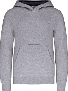 Kariban K 453 Detská mikina s kapucňou v kontrastných farbách 20.K453 oxford grey/navy