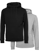 Build your Brand BY 011 Mikina s kapucňou z hrubej bavlny 56.0011 čierna