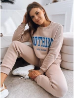 Dámska tepláková súprava NOTHING beige FashionStreet AY0759 Dámska tepláková súprava NOTHING beige FashionStreet AY0759