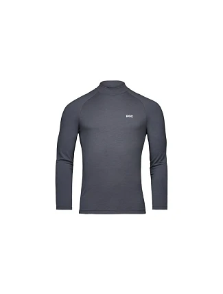 Cyklistické tričko POC M's Layer Merino Mock Neck Jersey, sivé