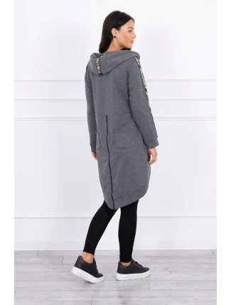 Mikina so zipsom na chrbte graphite melange