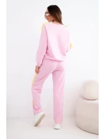Dámska tepláková súprava Masełko s legínami a voľnou mikinou candy pink