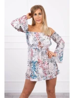 Kvetinové šaty vo farbe ecru Kvetinové šaty vo farbe ecru