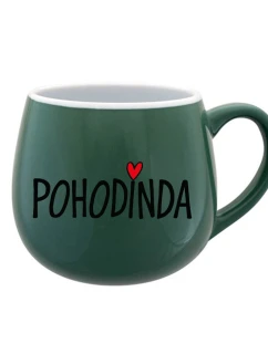POHODINDA - zelený keramický hrnček 300 ml