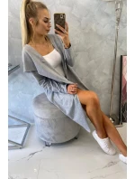 Voľná pláštenka s kapucňou sivá