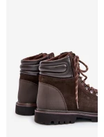Zamszowe Ocieplane Botki Trapery Męskie Big Star OO174644 Hi-Poly System Brązowe