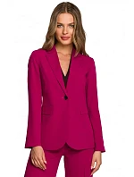 Bunda s jedným gombíkom S310 slivka -Stylove Bunda s jedným gombíkom S310 slivka -Stylove