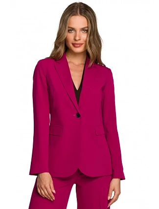 Bunda s jedným gombíkom S310 slivka -Stylove Bunda s jedným gombíkom S310 slivka -Stylove