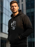 Pánska mikina s potlačou lebky čierna FashionStreet NX0034B