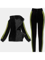 Čierno-limetkový športový komplet s legínami (YP-9967)