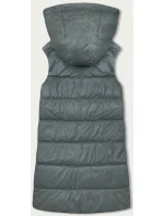 Dámska khaki bunda bez rukávov s kapucňou (B8212-11) Dámska khaki bunda bez rukávov s kapucňou (B8212-11)