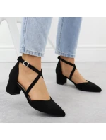 Dámske čierne sandále na podpätku Sergio Leone SK-830