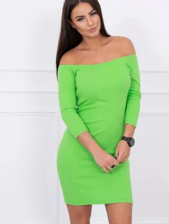 Pruhované priliehavé šaty svetlo zelené