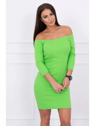 Pruhované priliehavé šaty svetlo zelené