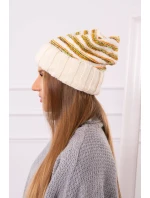 Dámska čiapka Feba K330 ecru+green neón