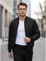 Pánska bunda bomber čierna FashionStreet TX4423 Pánska bunda bomber čierna FashionStreet TX4423