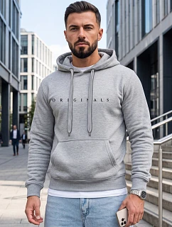 Pánska mikina s kapucňou a potlačou ORIGINALS, svetlošedá, FashionStreet NX5151BX