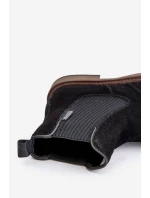 Zamszowe Męskie Botki Sztyblety Big Star OO174192 Czarne