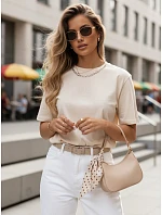 Dámske bavlnené základné tričko JASIL cream FashionStreet RY2531