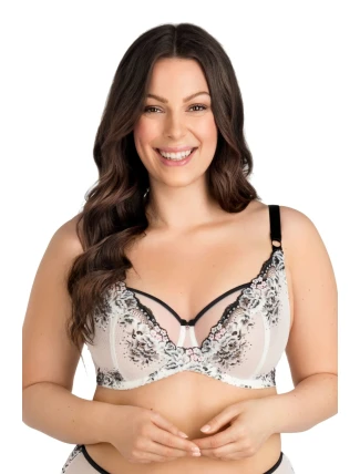 Dámska podprsenka 840 Black & white - GORSENIA Dámska podprsenka 840 Black & white - GORSENIA