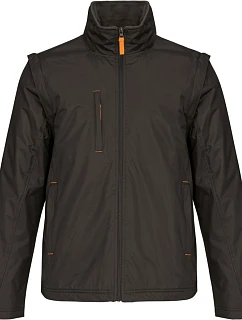 Kariban K 639 2-v-1 bunda s odnímateľnými rukávmi 20.K639 tmavošedá/oranžová/tmavošedá