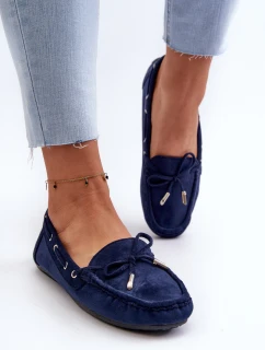 Damskie Zamszowe Mokasyny Granatowe Si Passione