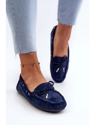Damskie Zamszowe Mokasyny Granatowe Si Passione