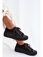 Lee Cooper Dámske šnurovacie tenisky na platforme LCW-26-44-4479 Black Lee Cooper Dámske šnurovacie tenisky na platforme LCW-26-44-4479 Black