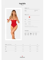 Ohromujúce body otvorené Ingridia crotchless teddy - Obsessive