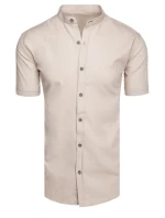 Pánske béžové tričko s krátkym rukávom FashionStreet KX1061