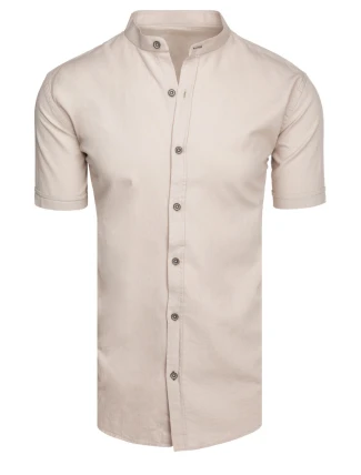 Pánske béžové tričko s krátkym rukávom FashionStreet KX1061