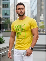Pánske žlté tričko s potlačou FashionStreet NX5008R