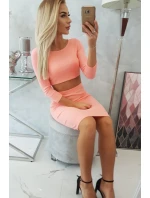 Súprava blúzky a sukne v marhuľovej farbe Súprava blúzky a sukne v marhuľovej farbe