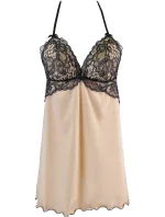 V-10539 béžovo-čierna košieľka - Axami