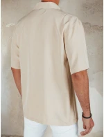 Pánske béžové tričko s krátkym rukávom FashionStreet KX1087