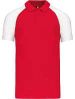 Kariban K 226 Baseballové polo tričko z piké 20.K226 červená/svetlošedá/biela Kariban K 226 Baseballové polo tričko z piké 20.K226 červená/svetlošedá/biela