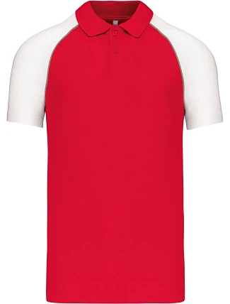 Kariban K 226 Baseballové polo tričko z piké 20.K226 červená/svetlošedá/biela Kariban K 226 Baseballové polo tričko z piké 20.K226 červená/svetlošedá/biela